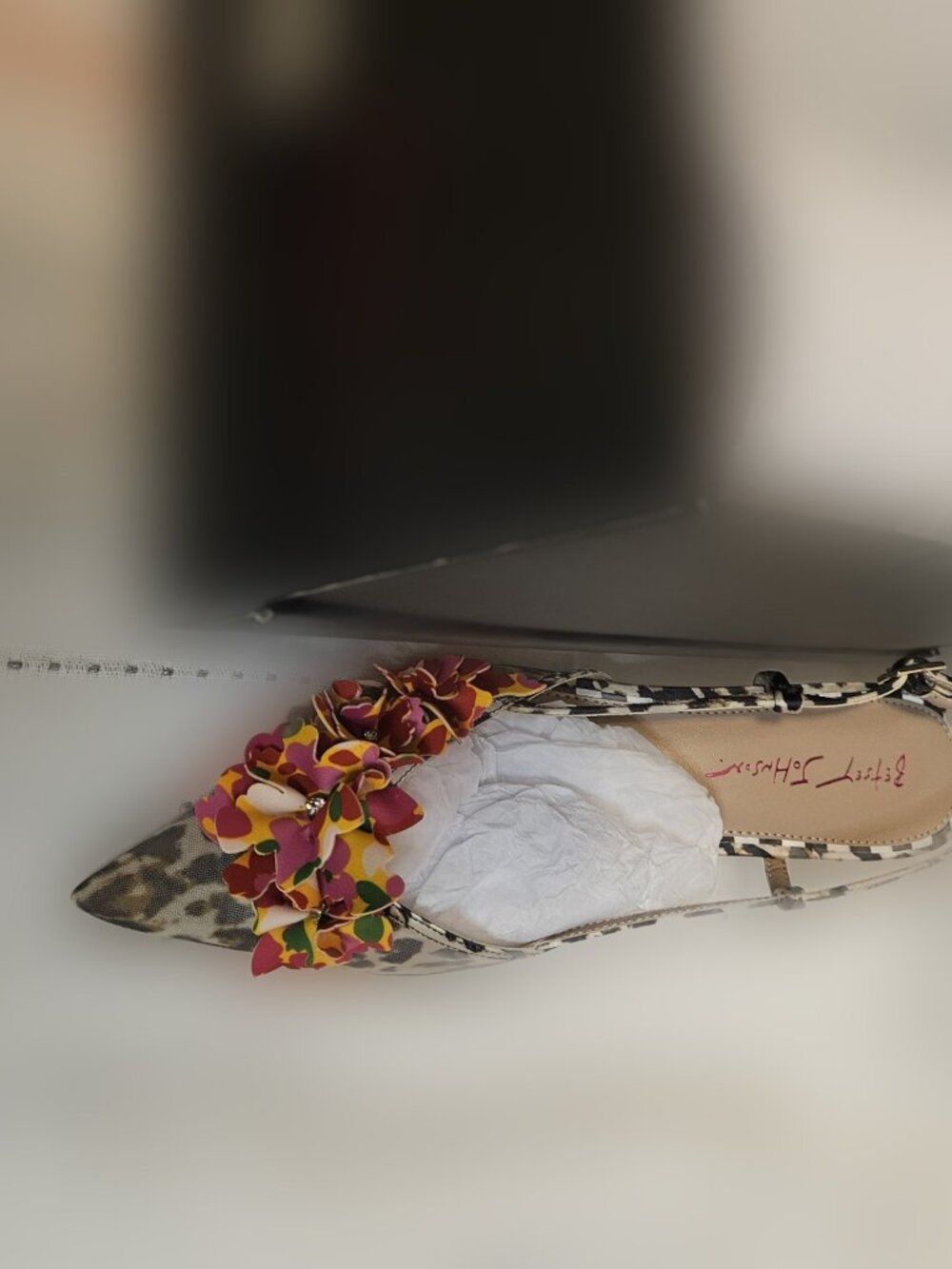 Betsey Johnson Baylee Leopard Multi Floral Slingback Heels Size 10 NIB